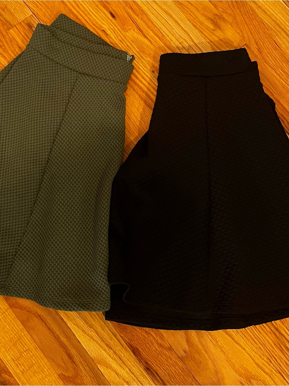 A-Line Skirts in Black and Olive Green